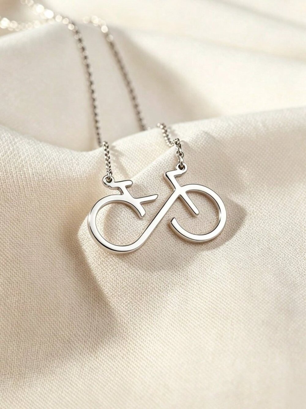 Bicycle Necklace Infinity Symbol Bike Pendant Minimalist jewelry